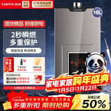 前锋（CHIFFO）燃气热水器智能速热天然气恒温家用强排式厨卫家电JSQ-L01R系列 16L 【升级版】水气双调恒温舒适多重防护 爵士金