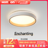 宏光照明（Honkon）led顶灯卧室房间灯家用奶油风圆形房间灯书房吸顶灯阳台灯具 505圆 金色 60W变光款