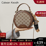 CALWAN KEODH包包女包新款2025单肩手提斜挎高级感圆筒包生日圣诞礼物送女友 【咖色】轻奢时尚百搭小圆包实用走心女生闺蜜