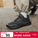 361°运动鞋男鞋飞翼4秋冬季网面透气黑色通勤鞋跑步鞋耐磨鞋子 曜石黑【密网】 43