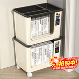 安尔雅书包架桌下工位滑轮小推车办公室放置神器桌面书本收纳盒两层