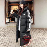 阿迪达斯（adidas）羽绒服男装女装2026冬季新款长款连帽运动服户外加厚保暖潮流外套 黑色长款/男女同款/绒子含量80%/主推 S 【建议体重105斤-120斤】