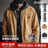 马登工装底特律猎装夹克男美式复古J001巴恩风翻领谷仓外套秋季新款 卡其色 厚款 【男士棉服冬季/锁温防寒/棉衣男款/袄子】 L