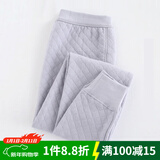 AB保暖内衣秋冬三层夹棉保暖裤中老年男士宽松大码打底裤秋裤 银灰  3XL