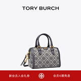 Tory Burch汤丽柏琦【新年礼物】T MONOGRAM 迷你提花波士顿斜挎酒桶包82939 Tory 海军蓝  405