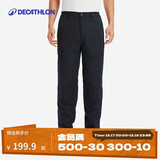 迪卡侬（DECATHLON）户外运动休闲裤长裤工装男秋抓绒加绒保暖裤黑色XXL-4228358