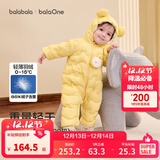 巴拉巴拉童装婴儿连体衣轻薄羽绒服宝宝衣服2025冬装抱衣爬服男童女童萌趣 黄色雪人-白鸭绒 80 cm-充绒量41g