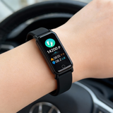 SAE 智能手表男女学生时尚款运动手表多功能心率血压睡眠监测电子表适用于安卓ios手机生日礼物 简约黑【信息提醒震动闹钟等】