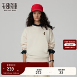 Teenie Weenie小熊秋季简约圆领套头卫衣学院风短款上衣休闲时尚女 乳白色 L (170)