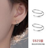 芯奢S925纯银螺旋耳钉女士养耳洞免摘耳环小众耳环两个耳洞耳饰不过敏 【S925纯银】螺旋耳圈