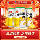 汉斯小木屋青岛啤酒菠萝啤果啤整箱听装 330mL 12罐
