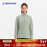 迪卡侬（DECATHLON）保暖户外抓绒衣外套男女运动宽松秋摇粒绒外套冲锋衣内胆 女款-全拉链-苍穹绿 L
