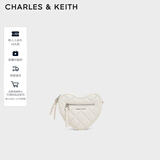 CHARLES&KEITH菱格爱心链条单肩斜挎包包女包送女友生日礼物CK2-80151353 Cream奶白色 S
