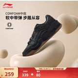 李宁月白2.0|板鞋男女鞋低帮增高柔软回弹透气小白鞋秋冬季休闲运动鞋 黑色(276女款)-6 37.5