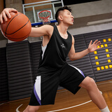 361°运动套装男夏季速干篮球跑步健身球衣背心短裤两件套652621901-1