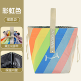 科罗恩（CNCrown）饭盒手提包加厚耐用大容量保温袋外出时尚便当包简约上班 耐用加厚艺术彩虹色口袋 【206年新款】