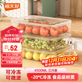 禧天龙冰箱保鲜盒食品级冰箱收纳盒塑料密封盒蔬菜水果冷冻盒 4.5L 3个