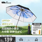 蕉下（beneunder）太阳伞防紫外线夏季遮阳伞晴雨两用伞双层三折防晒伞防晒小黑伞 【经典大花】蓝铃