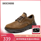 斯凯奇（Skechers）新年礼物男士皮鞋冬商务男鞋高档德比鞋软底舒适英伦休闲鞋204702