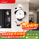 猫九酱熊猫钟表挂钟客厅2025新款简约大气网红挂墙创意时钟餐厅挂饰