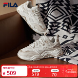 斐乐 斐乐山丘鞋厚底鞋女鞋复古运动鞋秋户外休闲老爹鞋 棉花糖/朴色-MA 35.5