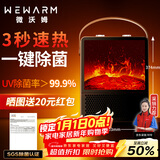 WeWarm【UV除菌99.9%】壁炉取暖器家用暖风机仿真炭火电暖器室内外大面积速热冷暖风机轻音节能1908NUV
