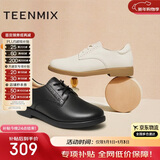 天美意女鞋子秋冬通勤皮鞋商场同款 黑色 37