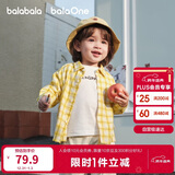 巴拉巴拉童装宝宝长袖衬衫男童2025秋格子外套超柔绒亲肤舒适208325102103