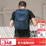 JANSPORT杰斯伯双肩包男旅行轻便背包书包女高中笔记本大学生包电脑包 47JK003 深蓝色-隔层+侧袋