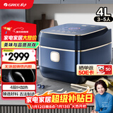 大松格力【董姐同款】铸铁电饭煲真0涂层电饭锅4-5-6人 黑金赤焰釜铁锅家用压力电饭煲4L IH加热 4015C