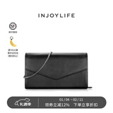 INJOYLIFE休闲百搭通勤女包小方包斜挎包时尚单肩包链条包迷你小挎包 黑色