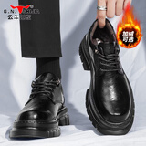 公牛世家男鞋2025秋冬新款英伦商务休闲皮鞋厚底大头工装鞋子男士马丁靴