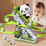 尚美贝贝儿童玩具国宝熊猫爬楼梯玩具抬头训练滑梯轨道玩具男女孩新年礼物
