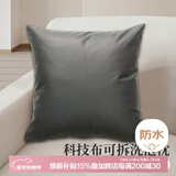 艾薇抱枕沙发靠垫床头靠枕睡觉靠背垫科技布抱枕套含抱枕芯磨砂黑