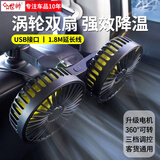 世帅车载风扇24v大货车专用面包车强效制冷车内电风扇12v大风力强风 后排专用【双头升级款】车载风扇 强风力涡轮扇 横扫闷热