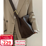 YUYULA包包女包牛皮斜挎托特包大容量休闲大包生日元旦礼物送女生女友