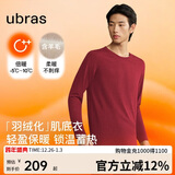 ubras羽绒化科技羊毛肌底衣保暖套装锁温打底衫男秋衣秋裤丝绒红色倍暖