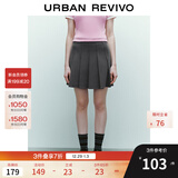 UR2025秋季新款女装休闲减龄学院风百褶A字半裙UYY550014 深灰 (无内衬) S