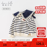 戴维贝拉（DAVE＆BELLA）女童毛衣儿童上衣学院风宝宝衣服小童针织衫秋冬新款小童服饰 蓝白条纹【现货】DB4237399 110 cm（建议身高100-110cm）