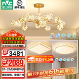 雷士（NVC）北欧现代轻奢智能高显指舒适光萤光客厅吊灯餐厅吊灯灯具灯饰套餐 15头+卧室灯*2 套餐【两室一厅】