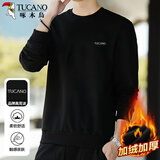 啄木鸟（TUCANO）卫衣男士潮流宽松圆领长袖t恤加绒保暖休闲打底衫套头上衣服男装