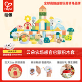 Hape宝宝木质早教玩具云朵农场感官启蒙积木桶男孩女孩生日礼物E7550