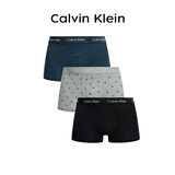 Calvin Klein CK 男士棉质平角内裤 套装套盒3条装 U2664G QY5黑/灰/石绿 L