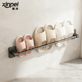 馨沛拖鞋架太空铝卫生间置物架免打孔浴室厕所门后收纳挂架壁挂式长款