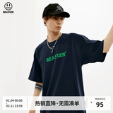 BEASTER短袖T恤男女同款国潮牌基础款纯色休闲圆领上衣易穿搭 藏青色 M