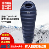 黑冰羽绒睡袋户外G400|G700|G1000|G1300鹅绒露营超轻睡袋可拼接情侣 新标准蓝色G400  M-174身高以下