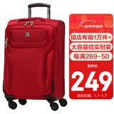 SUISSEWIN祥兴牛津布箱婚礼行李箱20吋防泼水耐磨防刮旅行箱登机箱女红6005