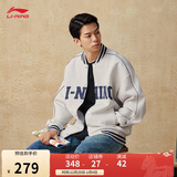 李宁外套男女秋冬季复古卫衣运动无帽棒球领开衫AWDUF67