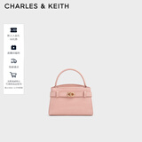CHARLES&KEITH鳄鱼纹凯莉包手提斜挎婚包包女包生日礼物新年礼物CK2-50270880-1 粉红色Pink S