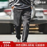 马登工装美式复古垂感灯芯绒长裤子男秋冬新款直筒修身显瘦男士休闲裤 炭黑色 【直筒裤男高级感/条绒裤/黑裤子/男裤】 XL
